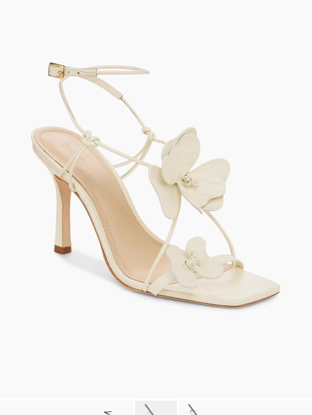 Ivory Floral Strappy High-Heel Sandal